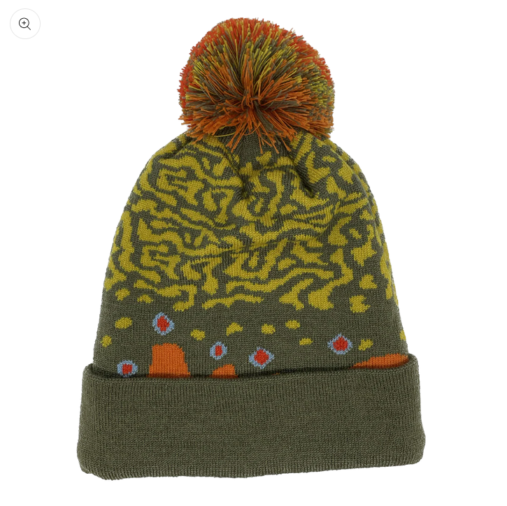 Rep Your Waters Knit Hat - Merino Blend - Pom Pom - Brook Trout Skin